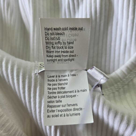 NWT SPANNER White Ribbed Printed Tank Top XL - Picture 4 of 4